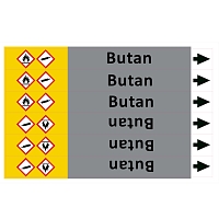 Značení potrubí ISO 20560, butan